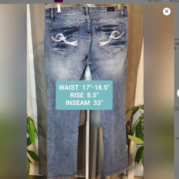 Flamingals Butt Lifting Bootcut Jeans XL stretchy fits GREAT - Picture 11 of 12